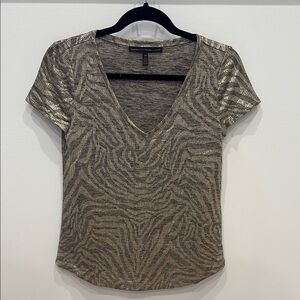WHBM Gold Zebra Print Women's Top